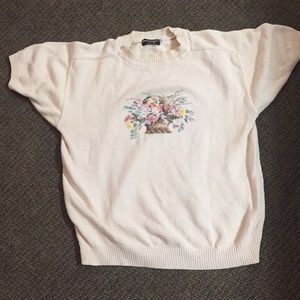Vintage Flower Basket Sweater